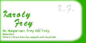 karoly frey business card